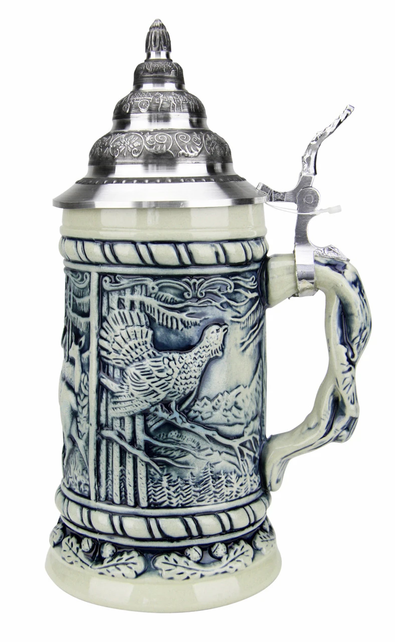 Alpine Wildlife Antique Style Beer Stein 6 Alpine Wildlife Antique Style Beer Stein - Image 4