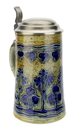 Art Nouveau Stylized Linden Tree Salt Glaze Beer Stein