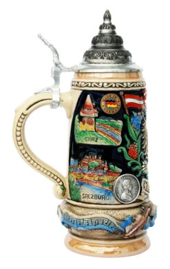 Austria Panorama Beer Stein 7 Austria Panorama Beer Stein -Beer Stein Store Austria Celebration Beer Stein K393A LS SM 06793.1401226017