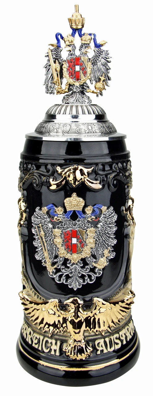 Austria Eagle Handle Beer Stein With Eagle Lid 4 Austria Eagle Handle Beer Stein With Eagle Lid - Image 2