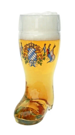 Bavaria Crest Glass Beer Boot 0.5 Liter