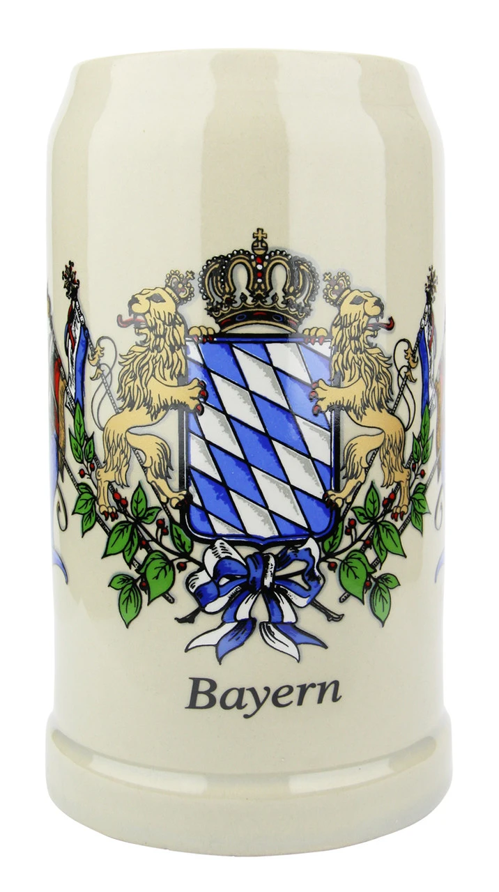 Bavaria Crest Stoneware Beer Mug 1 Liter 3 Bavaria Crest Stoneware Beer Mug 1 Liter