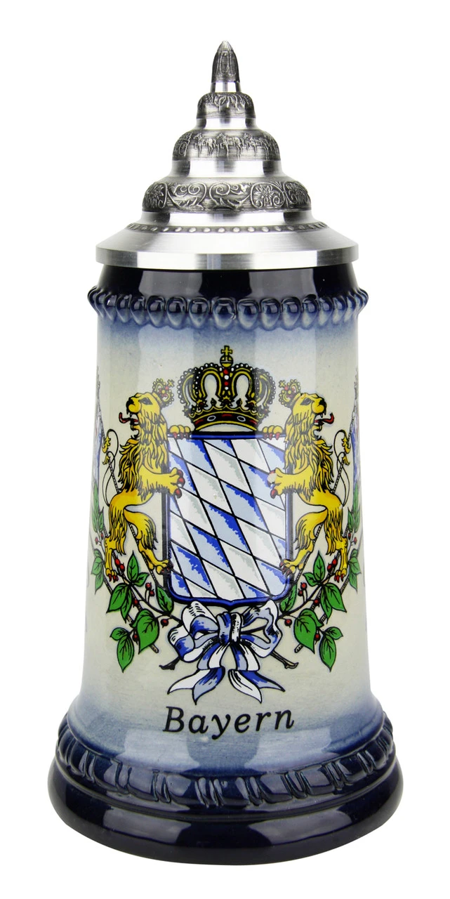 Bavarian Lions And Crown Coat Of Arms Beer Stein 4 Bavarian Lions And Crown Coat Of Arms Beer Stein - Image 2