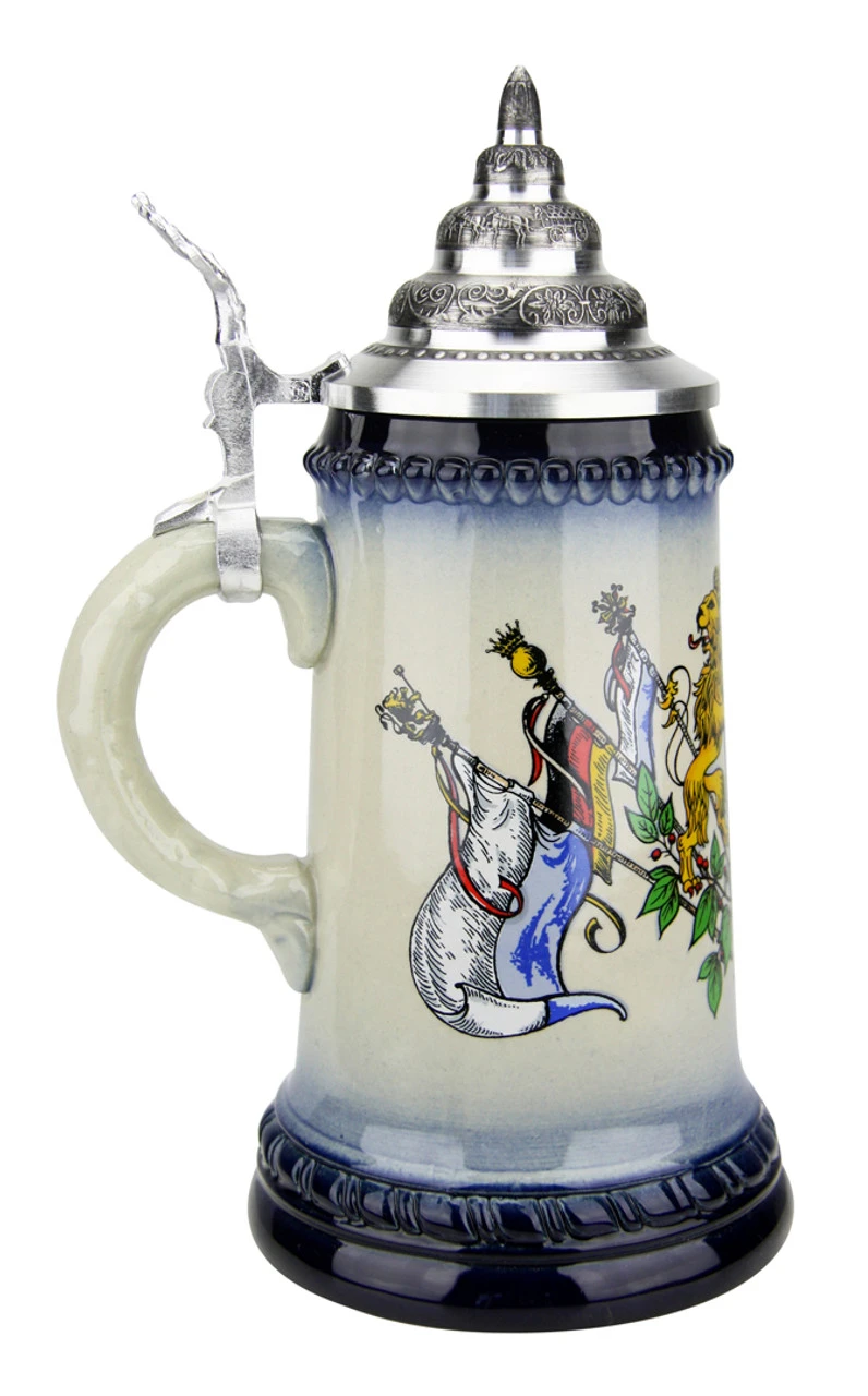 Bavarian Lions And Crown Coat Of Arms Beer Stein 6 Bavarian Lions And Crown Coat Of Arms Beer Stein - Image 4