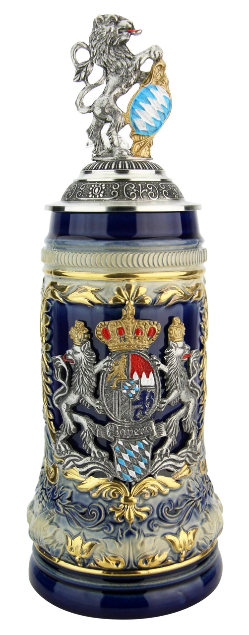 Bavaria Lion Crest Beer Stein With Bavarian Lion Lid 3 Bavaria Lion Crest Beer Stein With Bavarian Lion Lid