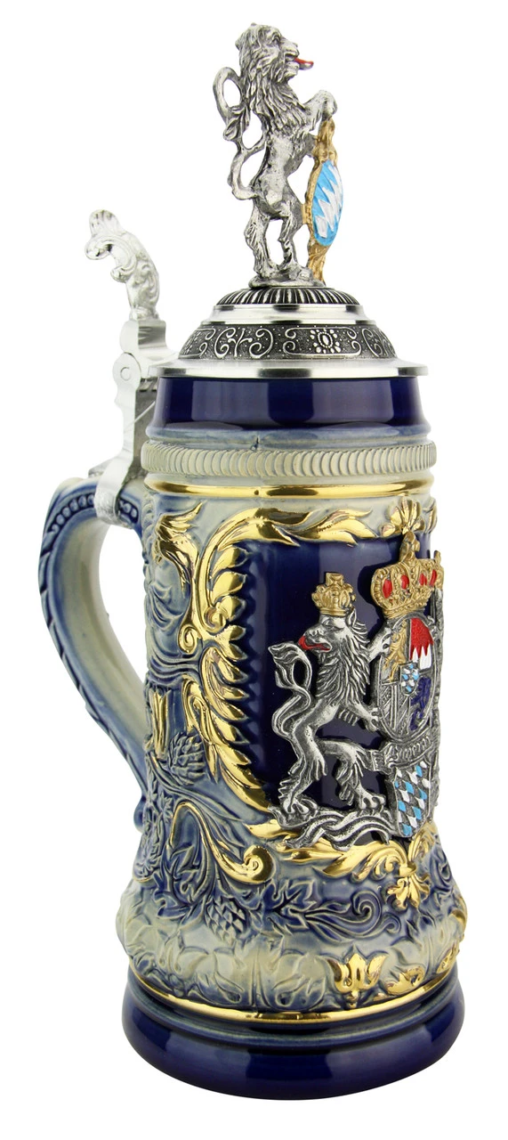 Bavaria Lion Crest Beer Stein With Bavarian Lion Lid 4 Bavaria Lion Crest Beer Stein With Bavarian Lion Lid - Image 2