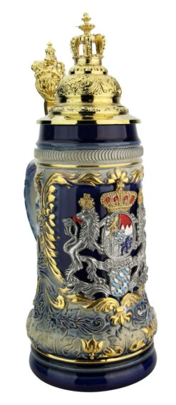 Bavaria Lion Crest Beer Stein With Gilded Royal Crown Lid 15 Bavaria Lion Crest Beer Stein With Gilded Royal Crown Lid -Beer Stein Store Bavaria Lion Crest Beer Stein with Royal Golden Crown Lid ZB14232000 LA2 SM 08178.1611329923