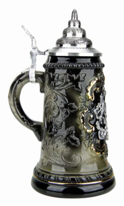 Bavaria Pewter Lion Crest Beer Stein 9 Bavaria Pewter Lion Crest Beer Stein -Beer Stein Store Bavaria Pewter Lion Crest Beer Stein K455SZB LS SM 91342.1490903076
