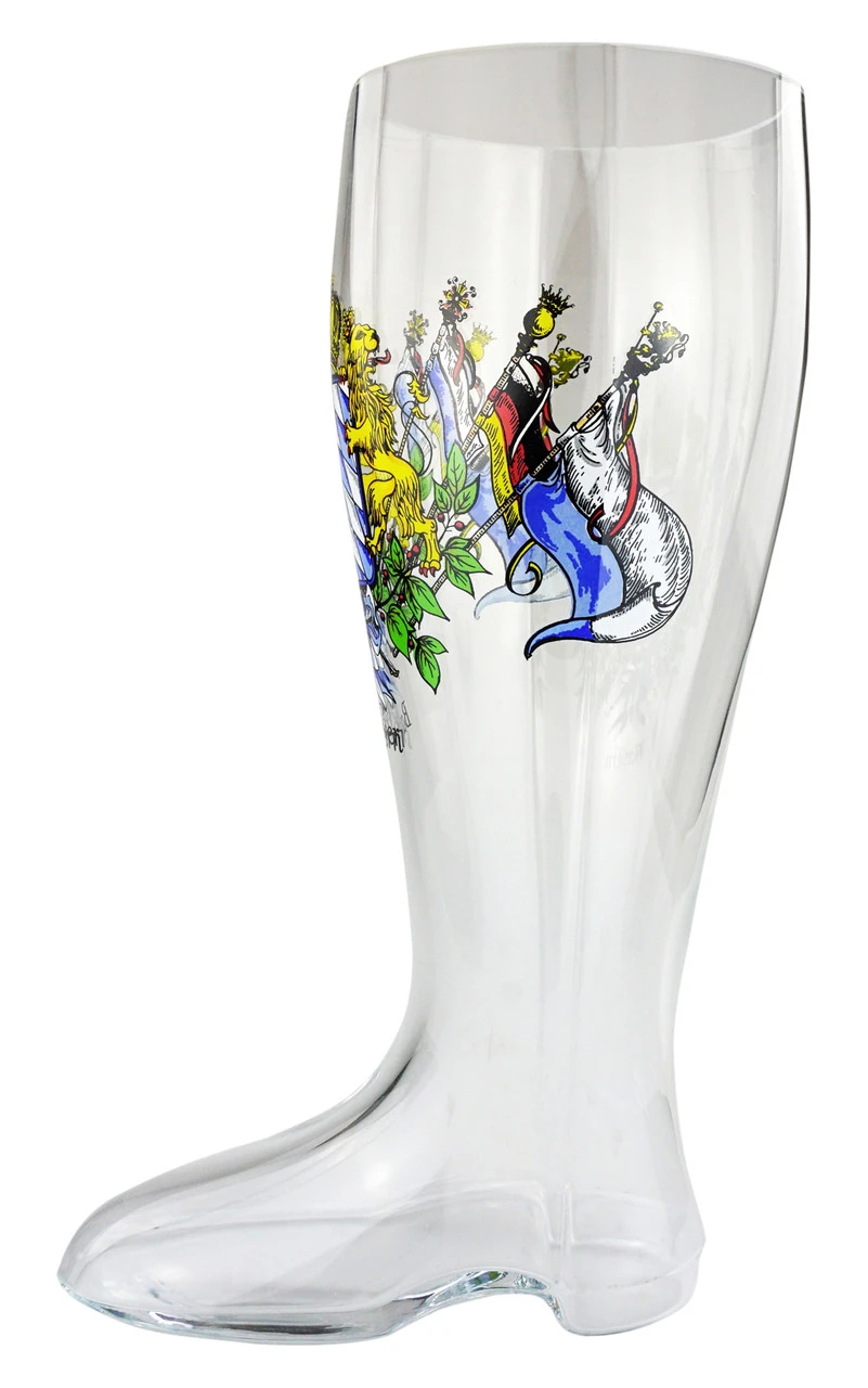 Bavarian Crest Glass Beer Boot 2 Liter 4 Bavarian Crest Glass Beer Boot 2 Liter - Image 2