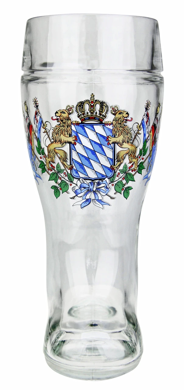Bavarian Lion Crest Glass Beer Boot 1 Liter 4 Bavarian Lion Crest Glass Beer Boot 1 Liter - Image 2