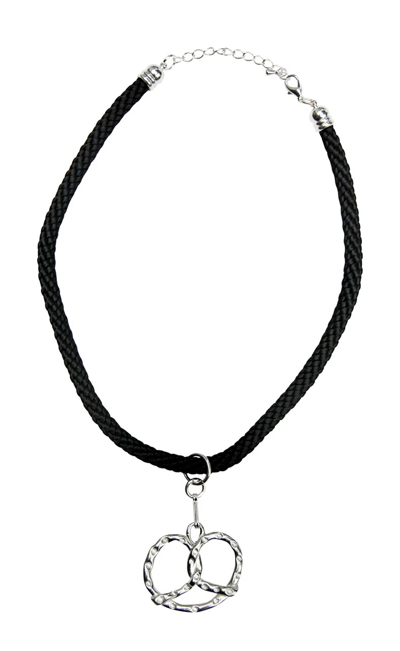 Bavarian Pretzel German Pewter Dirndl Necklace 4 Bavarian Pretzel German Pewter Dirndl Necklace - Image 2
