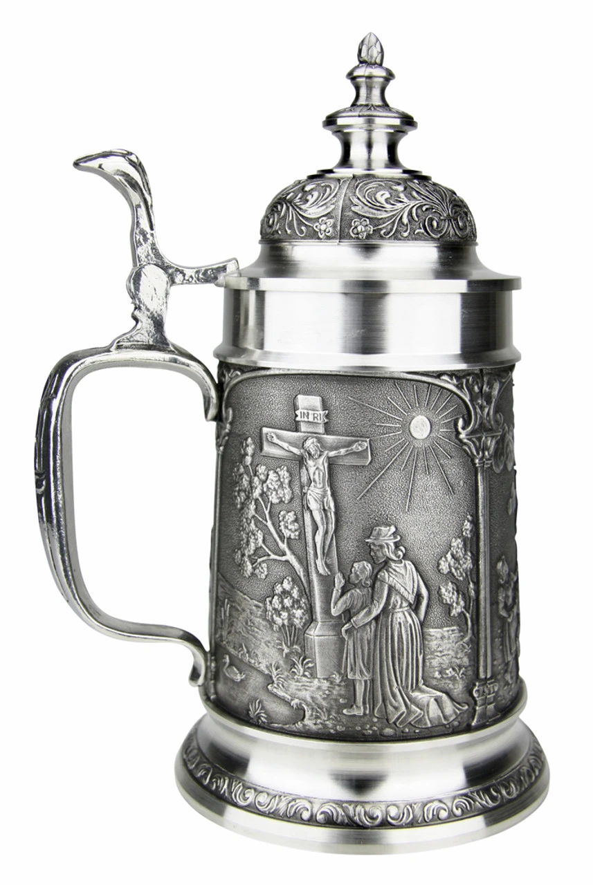 Bavarian Village Maypole Pewter Beer Stein 5 Bavarian Village Maypole Pewter Beer Stein - Image 3