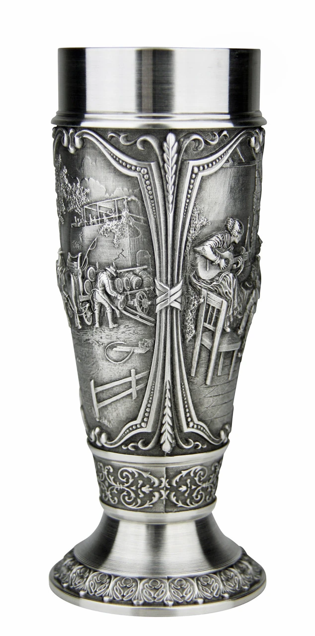 Beer Brewers Pewter Pilsner Tulip Cup 4 Beer Brewers Pewter Pilsner Tulip Cup - Image 2