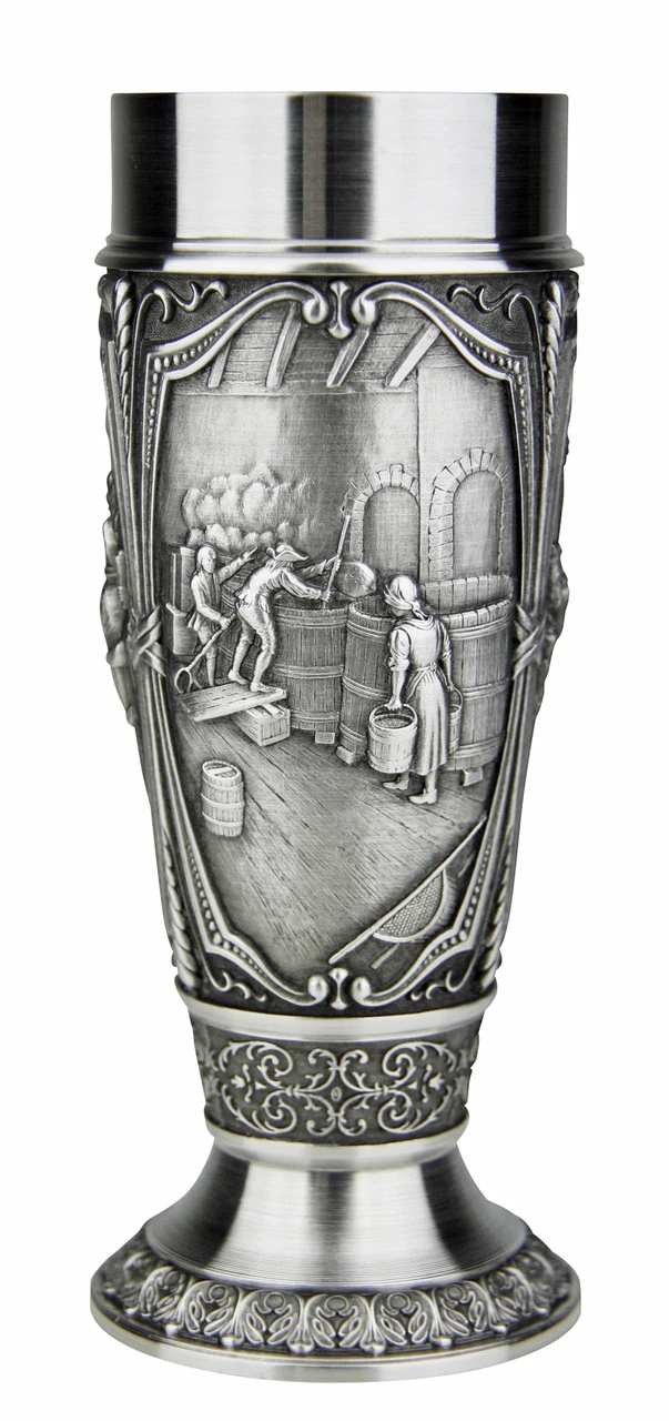 Beer Brewers Pewter Pilsner Tulip Cup 6 Beer Brewers Pewter Pilsner Tulip Cup - Image 4