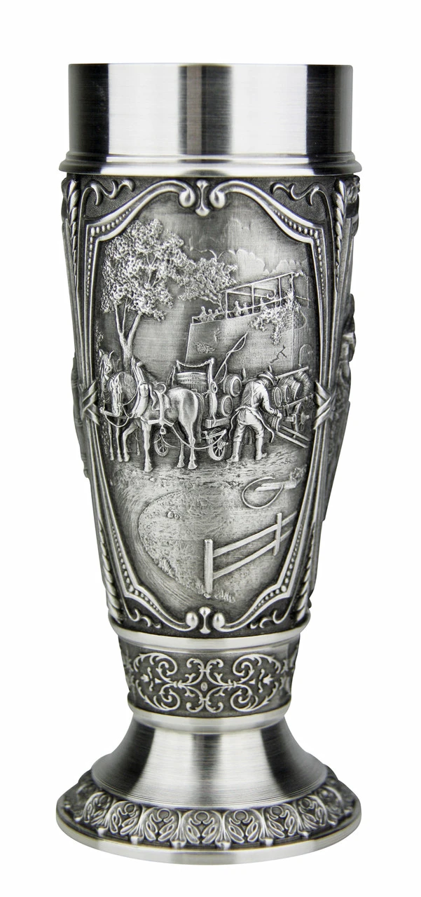 Beer Brewers Pewter Pilsner Tulip Cup 3 Beer Brewers Pewter Pilsner Tulip Cup