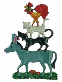 Bremen Town Musicians German Christmas Pewter Ornament