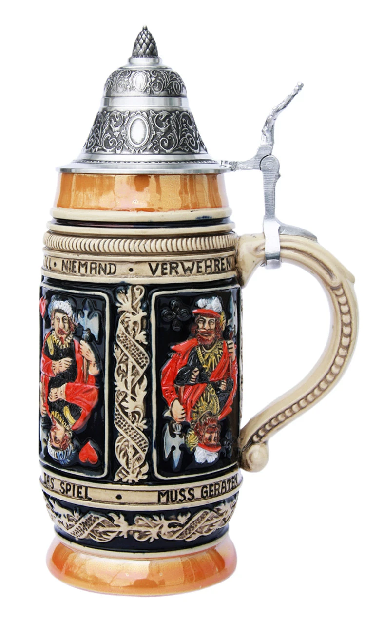 Card Player Beer Stein 3 Card Player Beer Stein