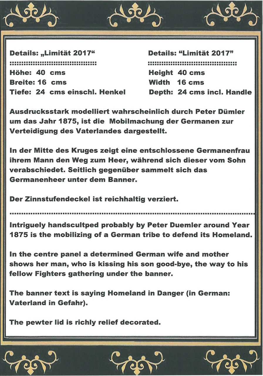 King Limitaet 2017 | Defending The Homeland Handpainted Beer Stein 9 King Limitaet 2017 | Defending The Homeland Handpainted Beer Stein - Image 7