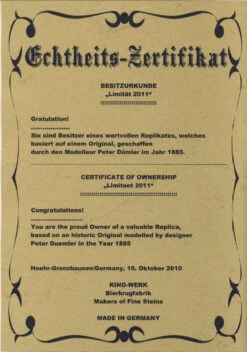 King Limitaet 2011 | King Barbarossa Handpainted Beer Stein 12 King Limitaet 2011 | King Barbarossa Handpainted Beer Stein -Beer Stein Store Certificate Side 1 68537.1300374891