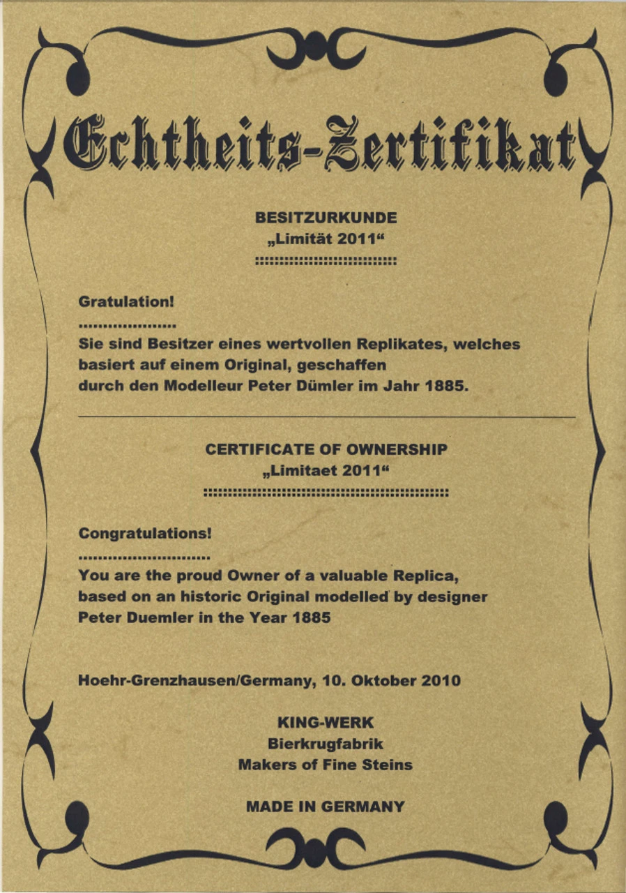 King Limitaet 2011 | King Barbarossa Handpainted Beer Stein 7 King Limitaet 2011 | King Barbarossa Handpainted Beer Stein - Image 5