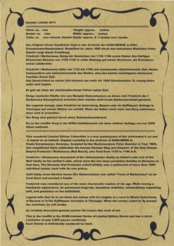 King Limitaet 2011 | King Barbarossa Handpainted Beer Stein 13 King Limitaet 2011 | King Barbarossa Handpainted Beer Stein -Beer Stein Store Certificate Side 2 11625.1300374903