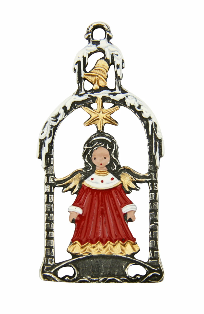 Chapel Angel German Pewter Christmas Ornament 3 Chapel Angel German Pewter Christmas Ornament