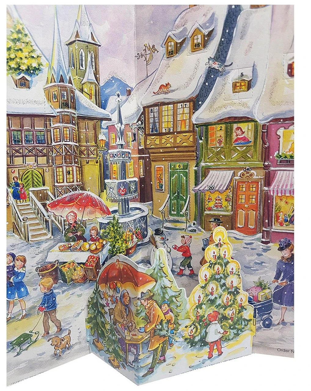 Christkindlmarkt 1958 Reproduction German Advent Calendar 6 Christkindlmarkt 1958 Reproduction German Advent Calendar - Image 4