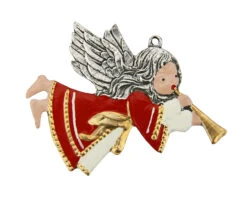 Beer Stein Store 30 Beer Stein Store -Beer Stein Store Christmas Angel Flying with Horn German Pewter Christmas Ornament KN1305532C Back SM 29324.1635861767
