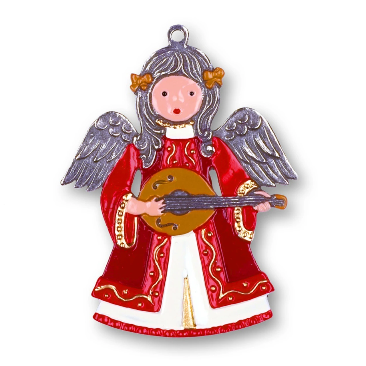 Christmas Angel With Guitar German Pewter Christmas Ornament 3 Christmas Angel With Guitar German Pewter Christmas Ornament
