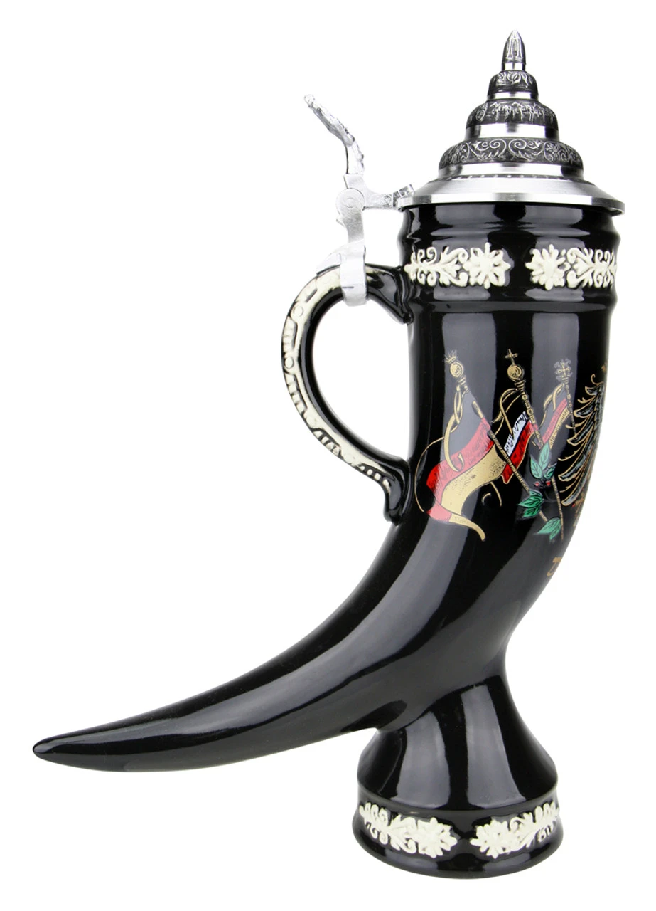 Deutschland Drinking Horn Beer Stein 4 Deutschland Drinking Horn Beer Stein - Image 2