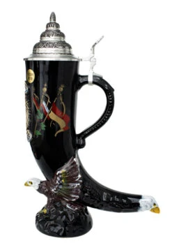 Deutschland Eagle Drinking Horn Beer Stein 8 Deutschland Eagle Drinking Horn Beer Stein -Beer Stein Store Deutschland Eagle Horn K1027 RS SM 94062.1395935838