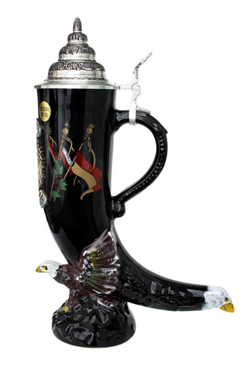 Deutschland Eagle Drinking Horn Beer Stein 5 Deutschland Eagle Drinking Horn Beer Stein - Image 3