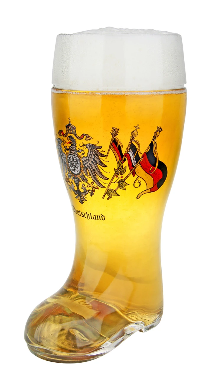 Deutschland Eagle And Flags Glass Beer Boot 1 Liter 3 Deutschland Eagle And Flags Glass Beer Boot 1 Liter
