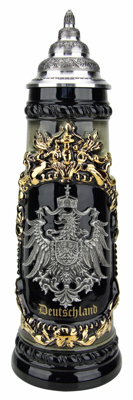 Deutschland German Eagle Beer Stein With Pewter Eagle | 1 Liter 3 Deutschland German Eagle Beer Stein With Pewter Eagle | 1 Liter