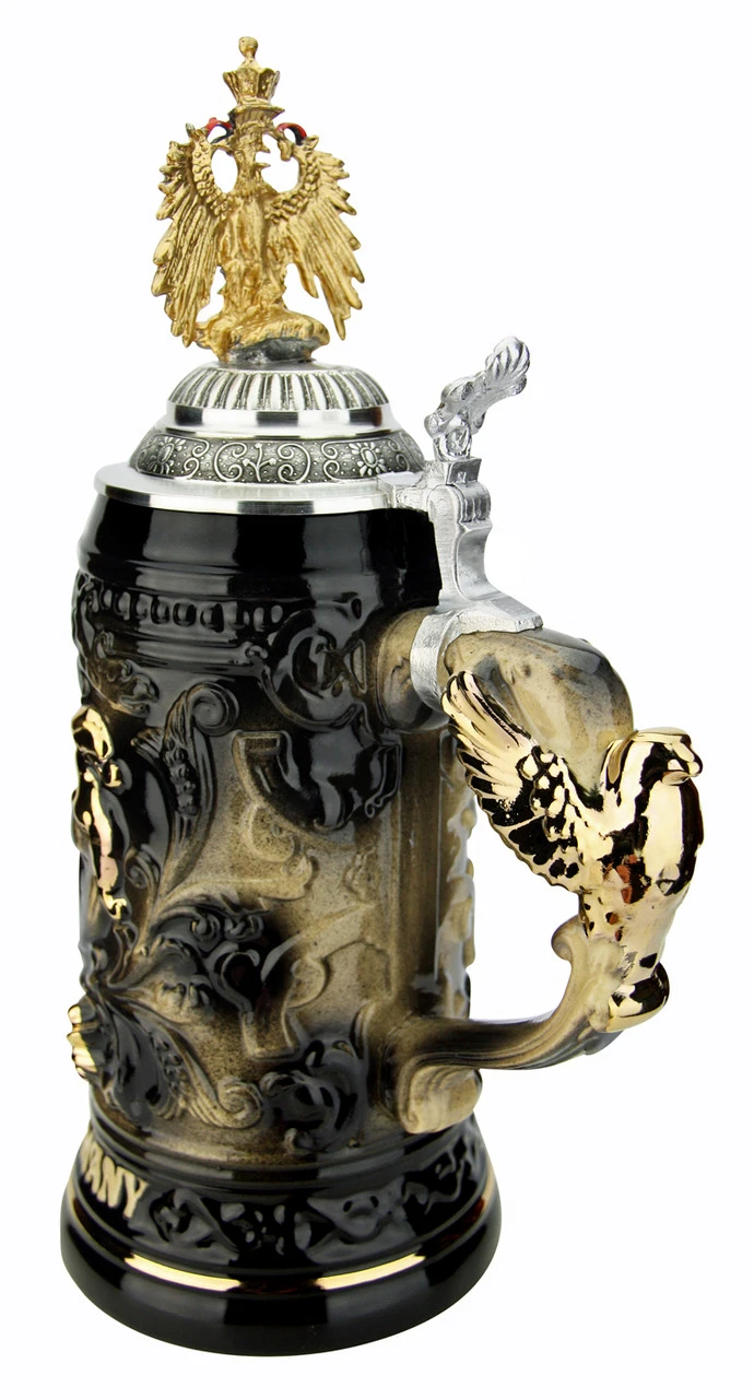 Deutschland Germany Eagle Beer Stein | Gilded Eagle Lid 7 Deutschland Germany Eagle Beer Stein | Gilded Eagle Lid - Image 5