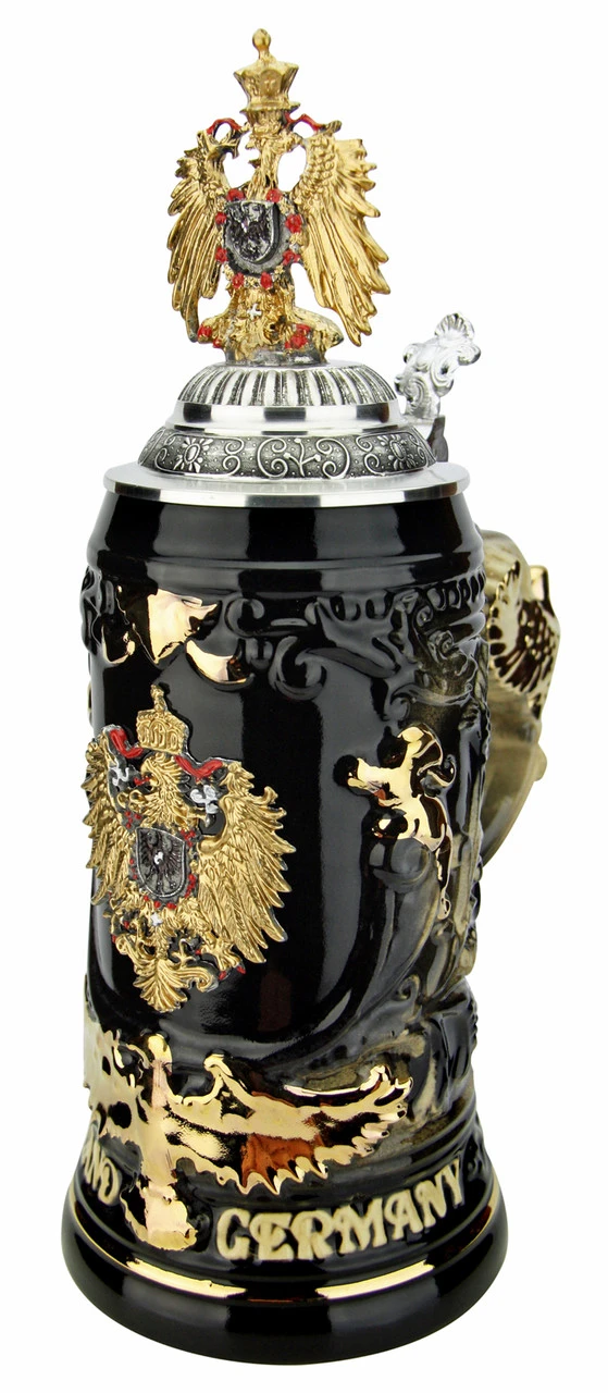 Deutschland Germany Eagle Beer Stein | Gilded Eagle Lid 5 Deutschland Germany Eagle Beer Stein | Gilded Eagle Lid - Image 3