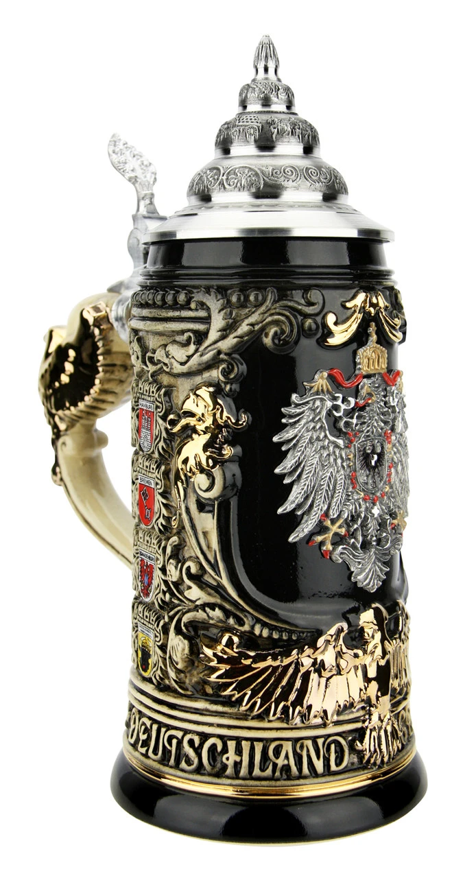 Deutschland Germany Eagle Handle With Crests Beer Stein | 0.4 Liter 4 Deutschland Germany Eagle Handle With Crests Beer Stein | 0.4 Liter - Image 2