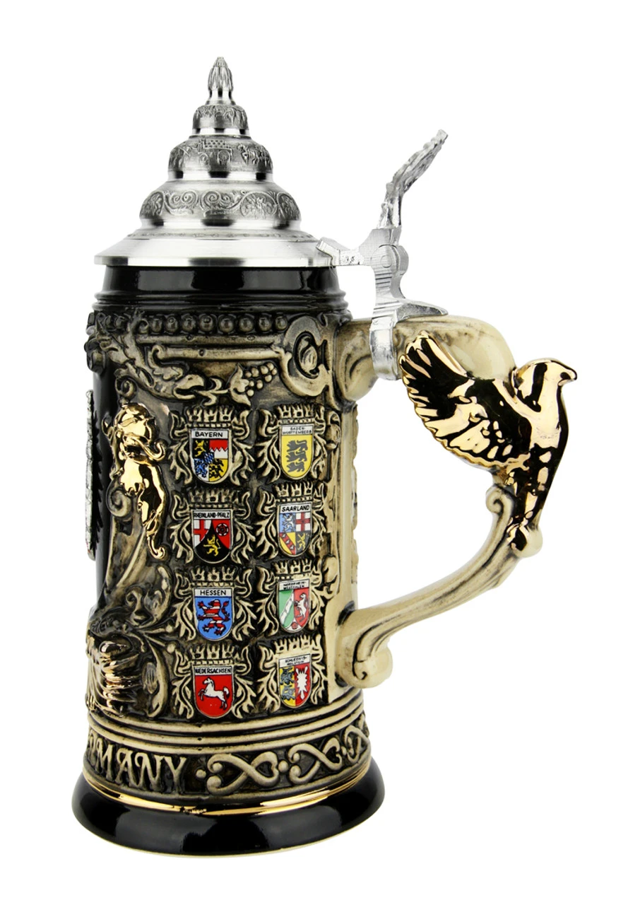 Deutschland Germany Eagle Handle With Crests Beer Stein | 0.4 Liter 6 Deutschland Germany Eagle Handle With Crests Beer Stein | 0.4 Liter - Image 4