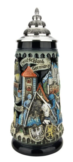 Deutschland Germany Jousting Knights Beer Stein