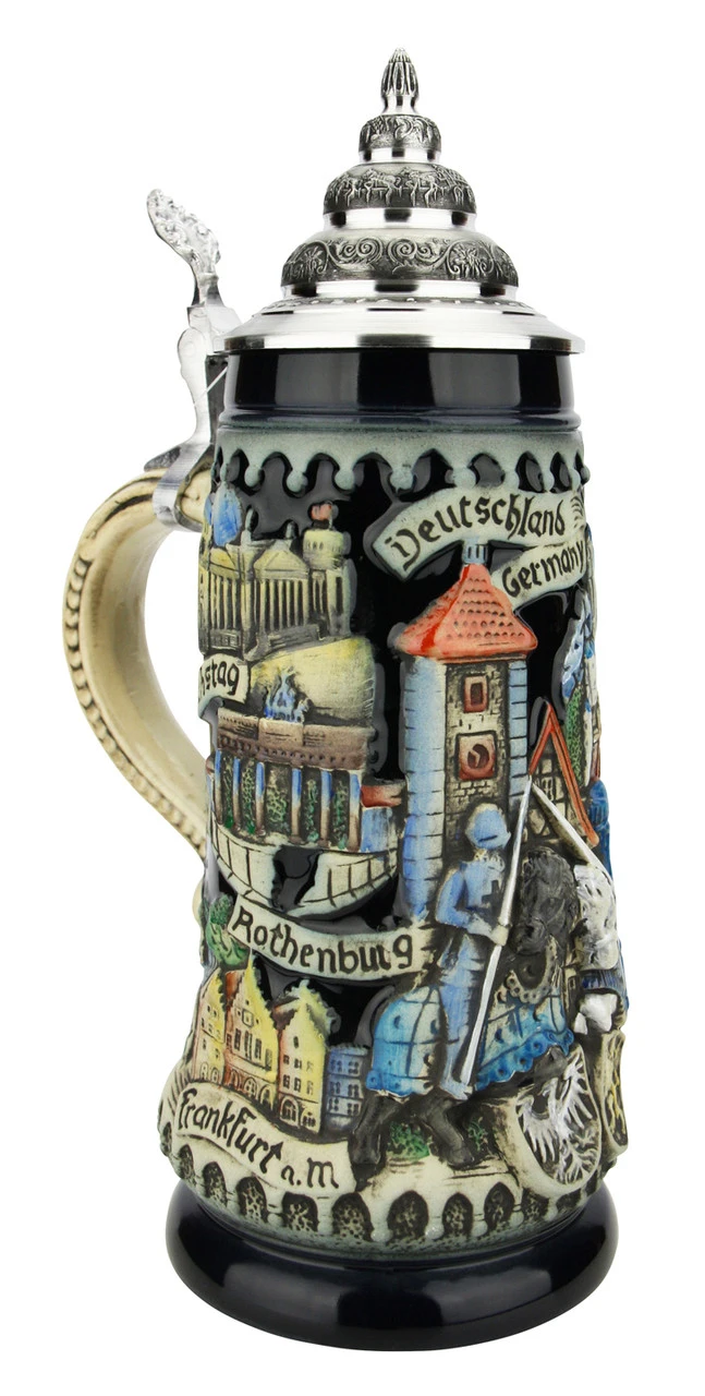 Deutschland Germany Jousting Knights Beer Stein 7 Deutschland Germany Jousting Knights Beer Stein - Image 5