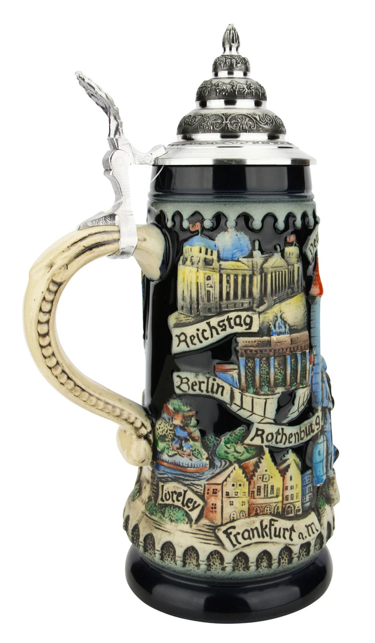 Deutschland Germany Jousting Knights Beer Stein 6 Deutschland Germany Jousting Knights Beer Stein - Image 4