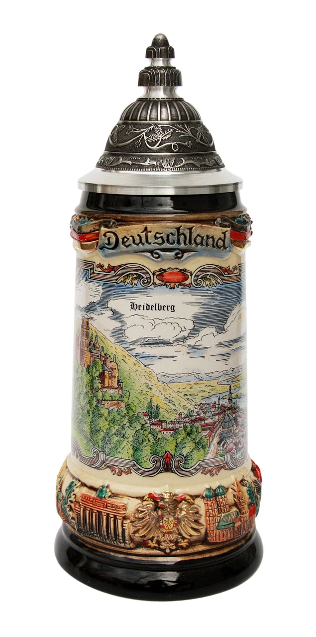 Deutschland Heidelberg Panorama Beer Stein 3 Deutschland Heidelberg Panorama Beer Stein