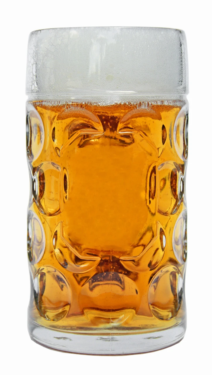 Dimpled Oktoberfest Glass Beer Mug 1 Liter 3 Dimpled Oktoberfest Glass Beer Mug 1 Liter