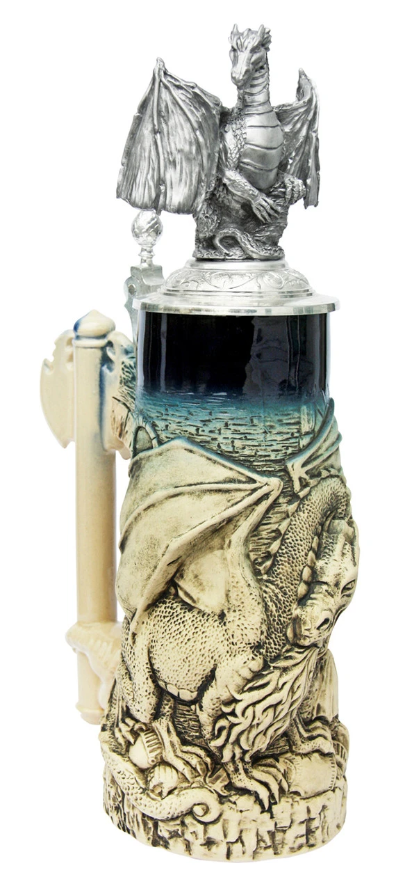 Dragon Beer Stein Rustic With Dragon Lid 4 Dragon Beer Stein Rustic With Dragon Lid - Image 2
