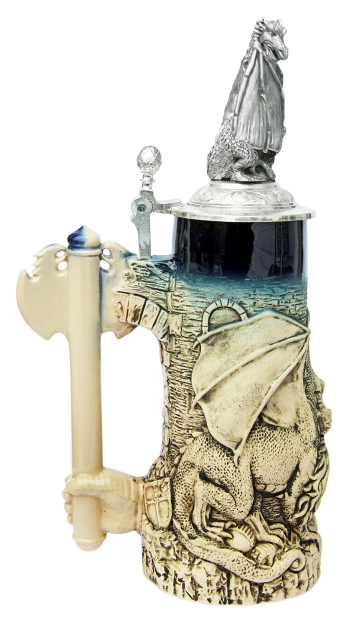 Dragon Beer Stein Rustic With Dragon Lid 5 Dragon Beer Stein Rustic With Dragon Lid - Image 3
