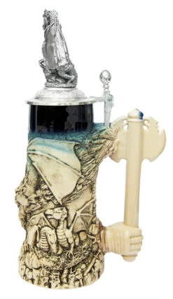 Dragon Beer Stein Rustic With Dragon Lid 10 Dragon Beer Stein Rustic With Dragon Lid -Beer Stein Store Dragon Beer Stein Rustic with Pewter Dragon Lid KT4000ED RS SM 10090.1401400180