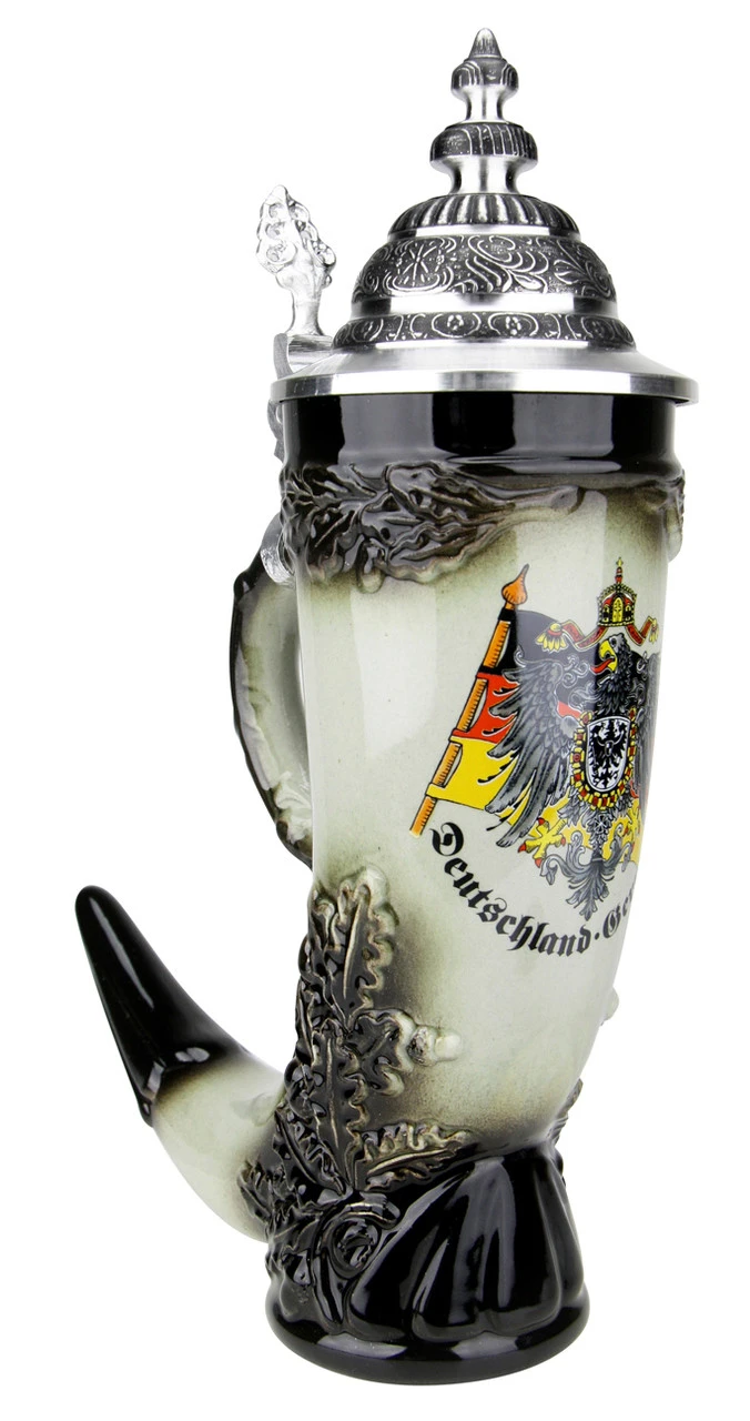 Drinking Horn German Beer Stein 3 Drinking Horn German Beer Stein