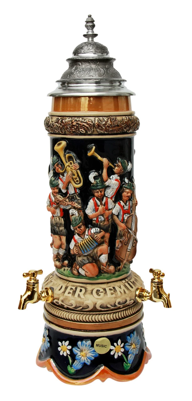 Fest Krug Oompah Band Musical Beer Stein With Working Beer Taps 5 Fest Krug Oompah Band Musical Beer Stein With Working Beer Taps - Image 3