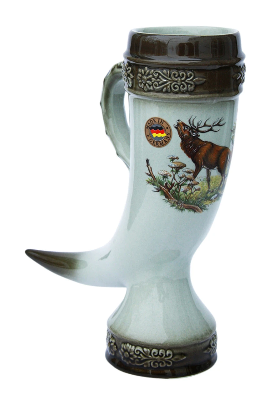 Elk Drinking Horn With Handle 3 Elk Drinking Horn With Handle