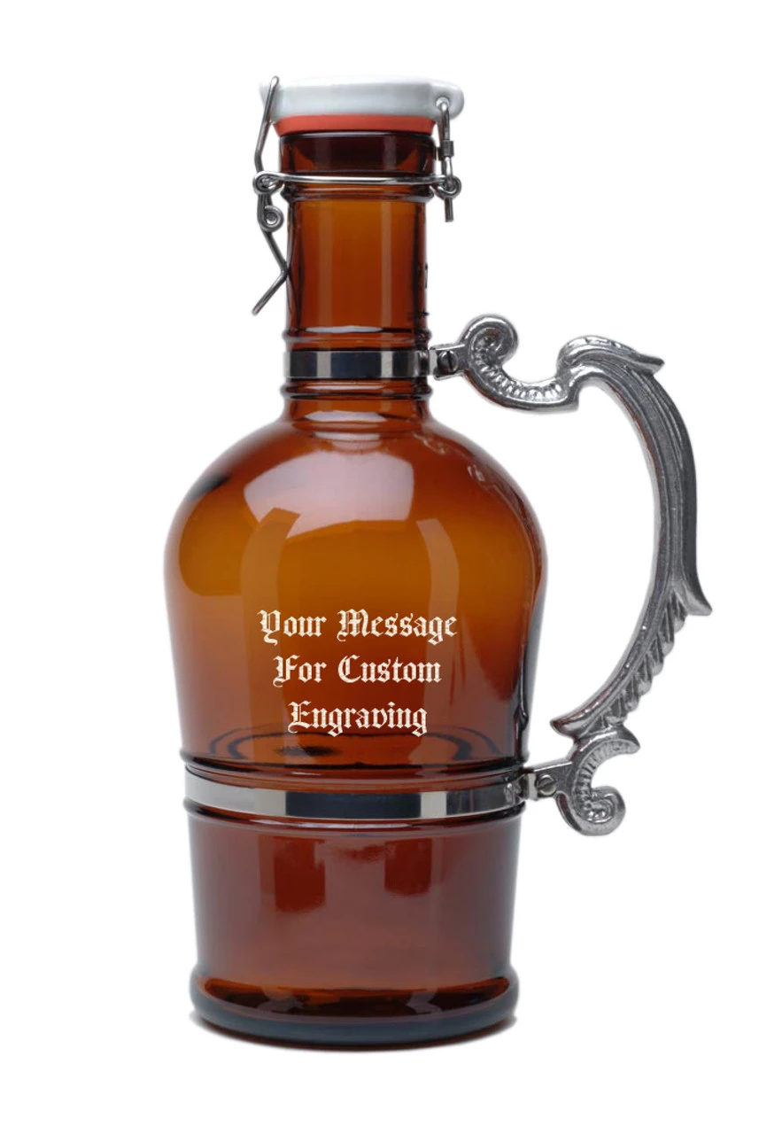 German Beer Growler 2 Liter Flip Top Style With Romantic Handle 4 German Beer Growler 2 Liter Flip Top Style With Romantic Handle - Image 2